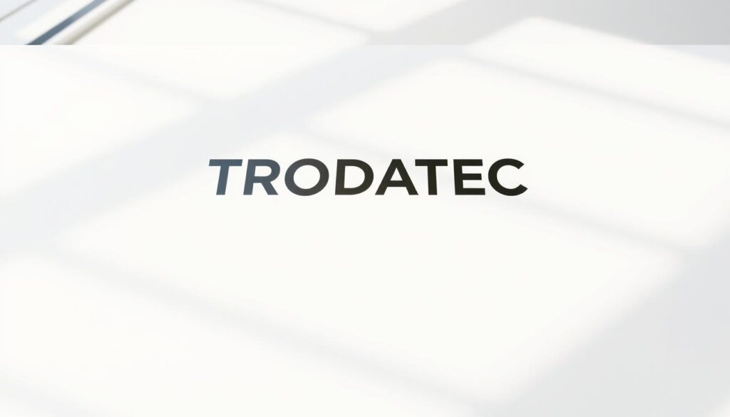 A sleek, modern surface with a clean, minimalist design. The surface is a pure, pristine white, reflecting the natural light that bathes the scene. In the center, the TRODATEC logo stands out prominently, its crisp, sans-serif letters conveying a sense of professionalism and quality. The surface appears to be made of a smooth, high-quality material, perhaps glass or metal, lending an air of sophistication and attention to detail. The lighting is soft and diffused, creating a warm, inviting atmosphere that emphasizes the surface's flawless, unblemished appearance. The overall composition is balanced and visually appealing, drawing the viewer's attention to the TRODATEC brand and the clean, uncluttered aesthetic of the free sample surface.